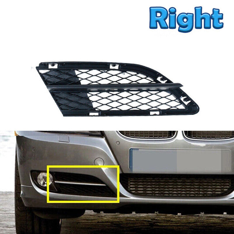 Right For 2008-12 for BMW 335i 328i E90 E91 Front Bumper Lower FogLight Grille Mesh