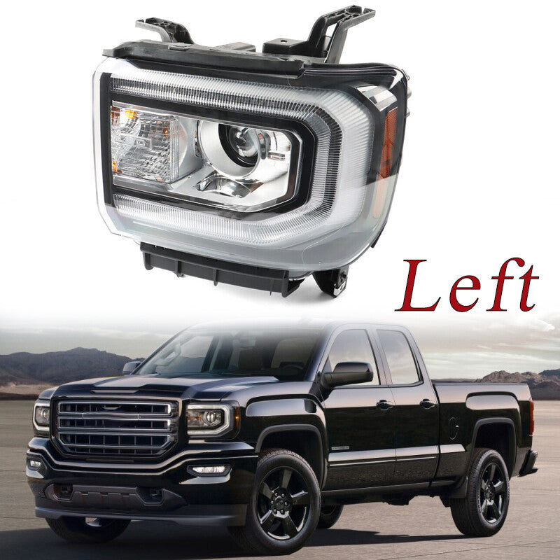 Headlight For 2016-2018 for GMC Sierra1500 LED DRL Projector Left Side HID/Xenon