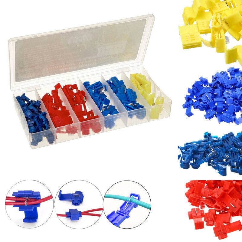 Car 65Pcs Lock Wire Terminal Quick Splice Solderless T-Tap Electrical Connector