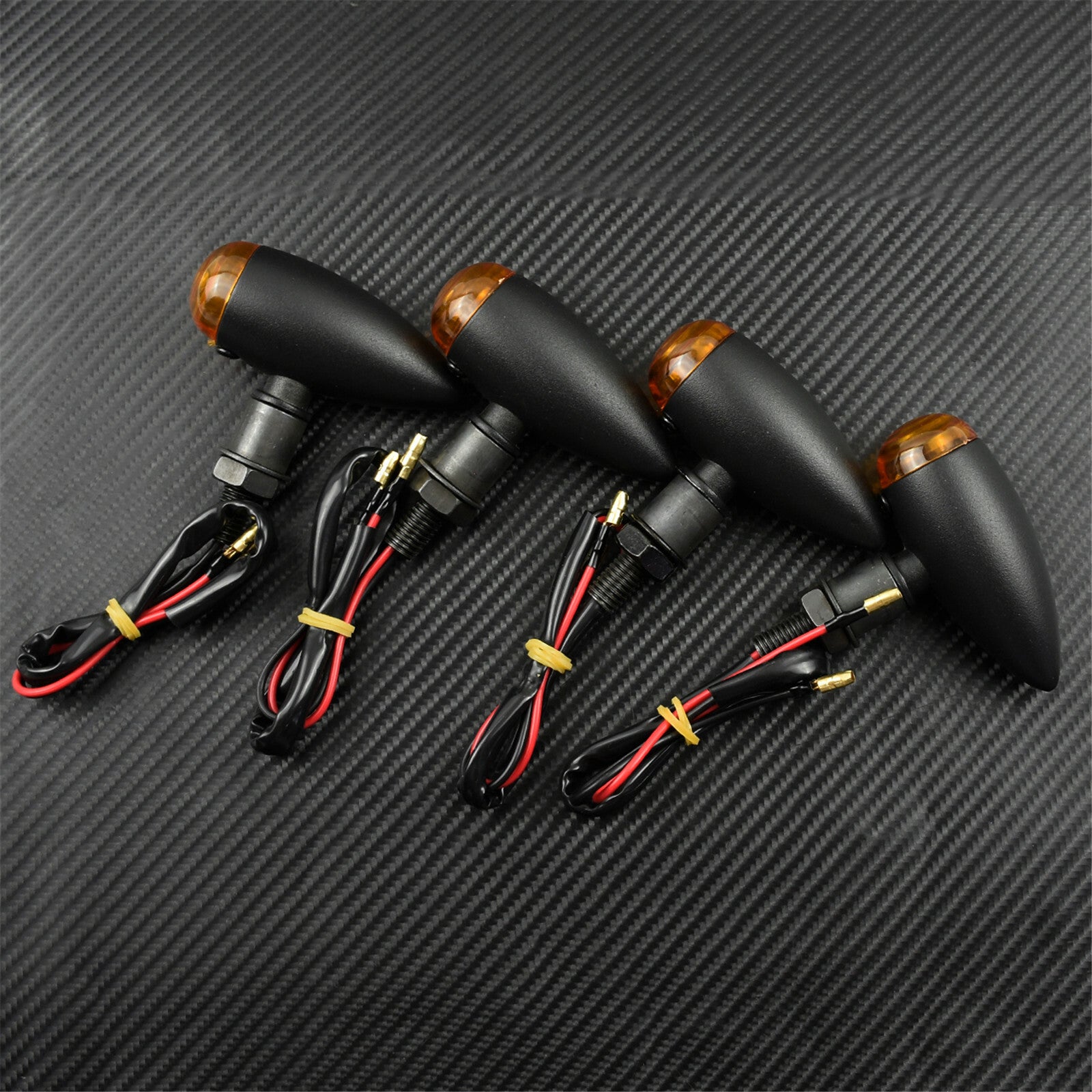 4X Motorcycle Bullet Turn Signal Indicator Light Amber Fit for Harley Bobbe