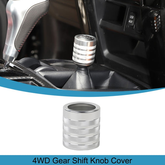 Silver 4WD Gear Shift Knob Cover Trim Handbrake Lever Cap for 4Runner TRD 2010+