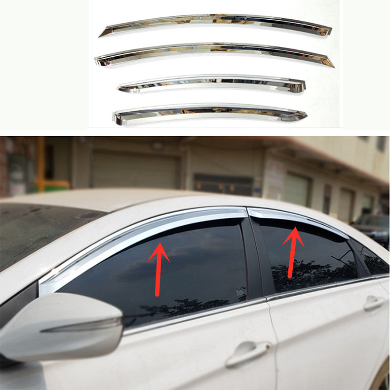for Hyundai Sonata 2011-2014 Chrome Window Visors Sun Rain Guard Vent Deflectors