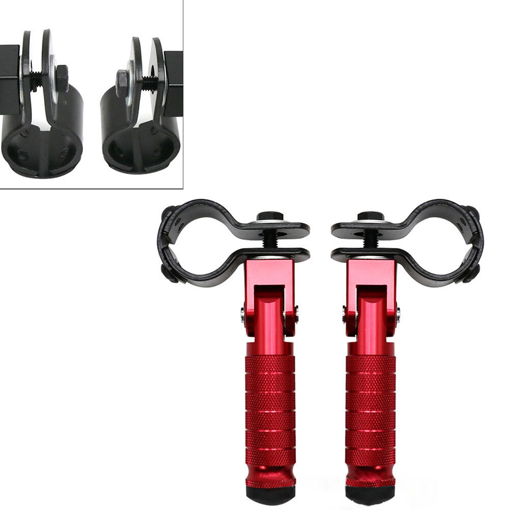 2pcs Red Motorcycle Folding Rear Footpeg Kit Footrests Foot Peg Pedals 30mm-32mm