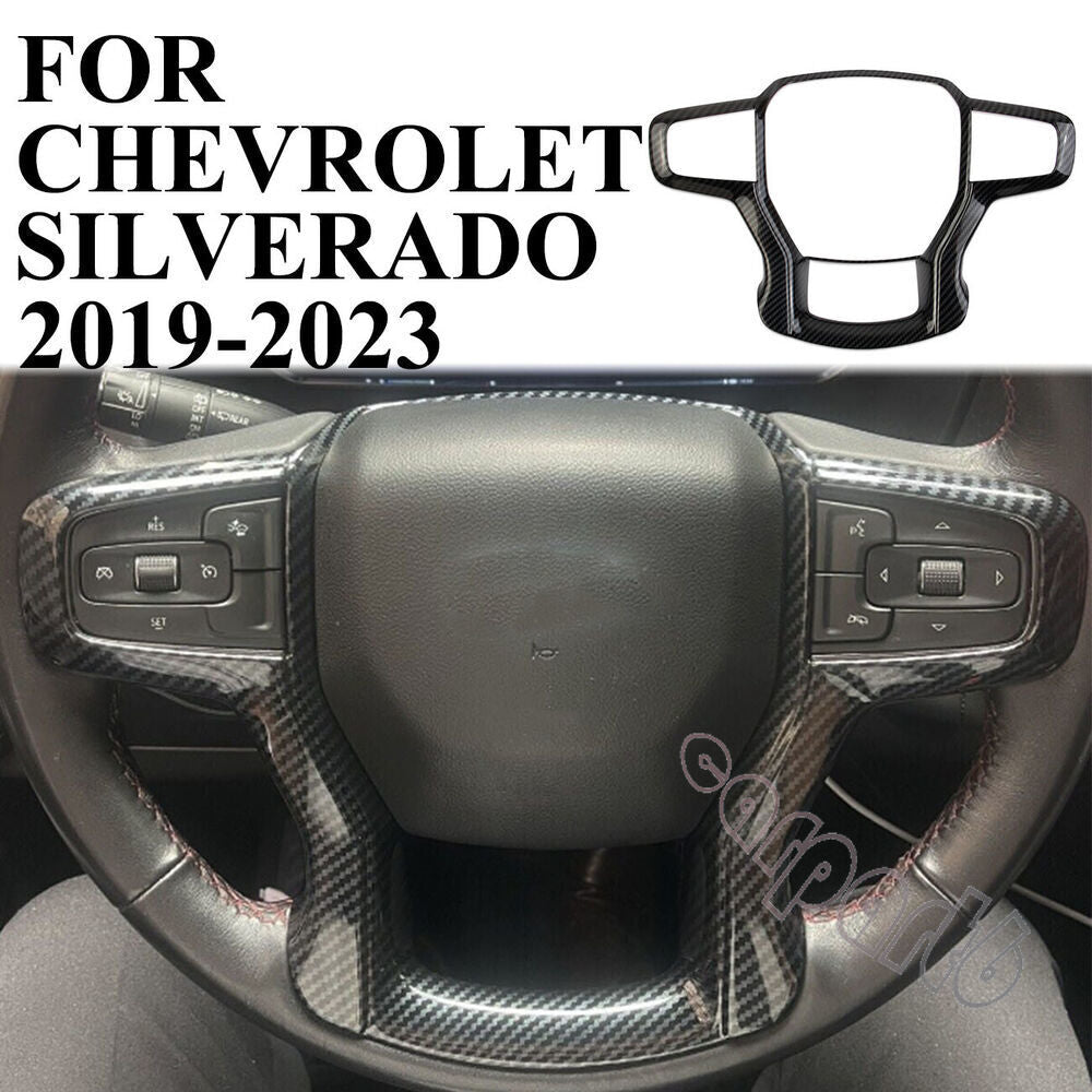 Carbon fiber Steering Wheel Trim Cover for Chevrolet Tahoe Suburban Silverado