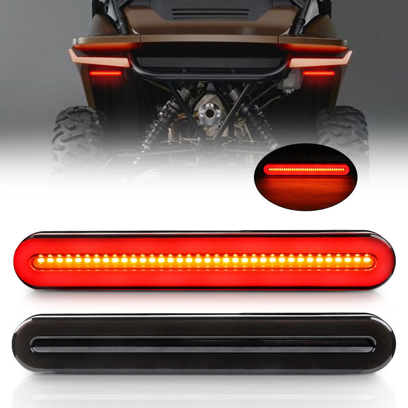 2X Red/Amber LED Truck Trailer Brake Stop Flowing DRL Turn Signal Tail Light US