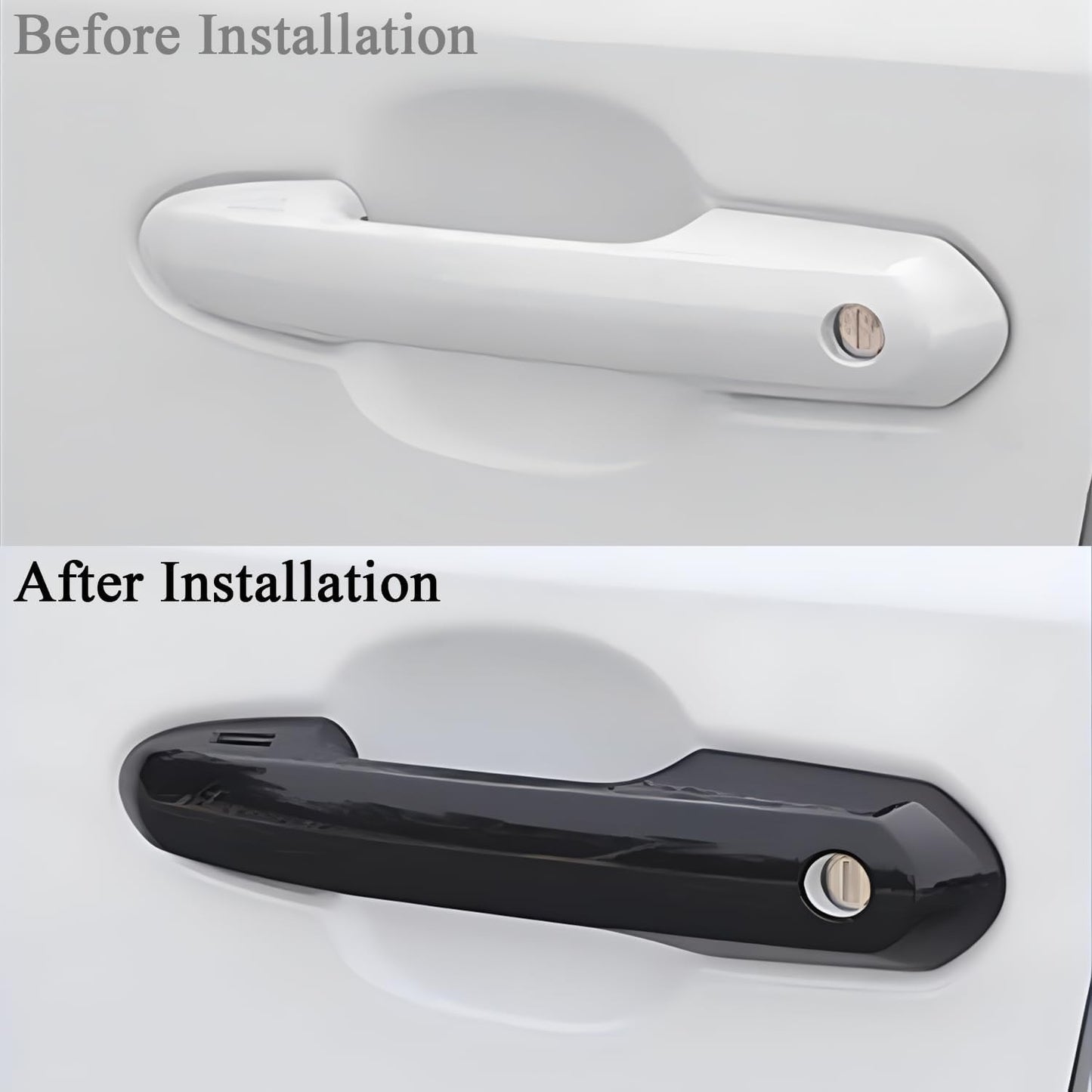 For 2019-2025 for Toyota Rav4 Gloss Black for Smart Key Car Door Handle Covers Trims