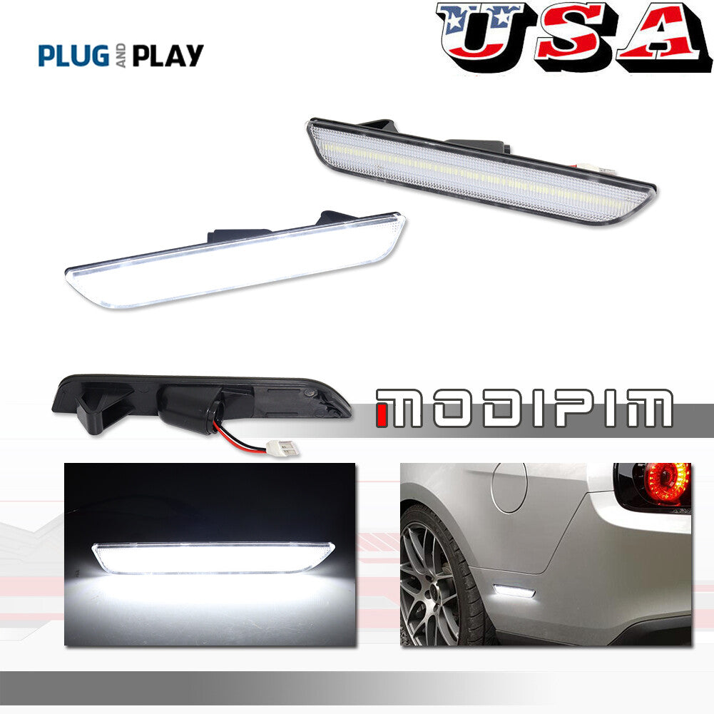 2-pack of clear white LED rear side marker parking lights for Ford for Mustang 2010-2014