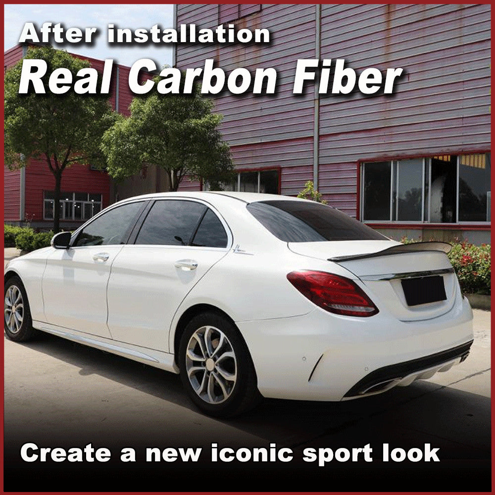 Fit for Mercedes W205 C250 C63 2015-2019 Real Carbon Rear Trunk Spoiler Wing