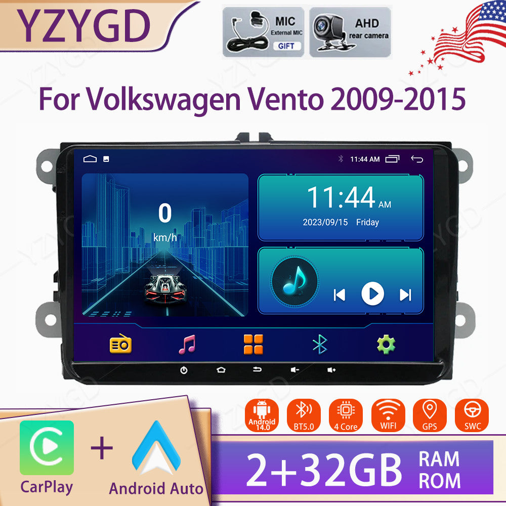 for Volkswagen Vento 2009-2015 Android Auto Carplay Car Radio Stereo GPS Screen
