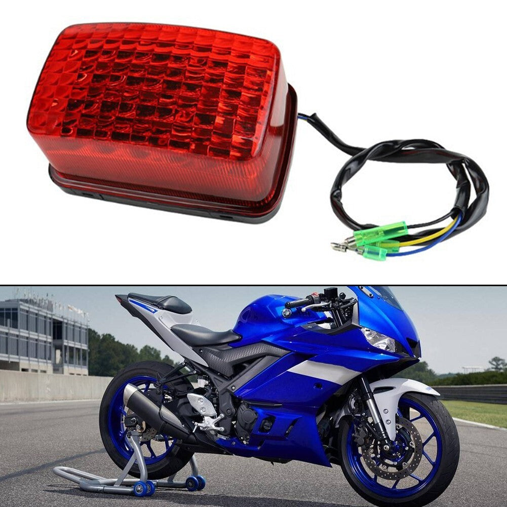 Red LED Tail Light Assembly DRL + Brake Lights Add-on For XT 225 250 350