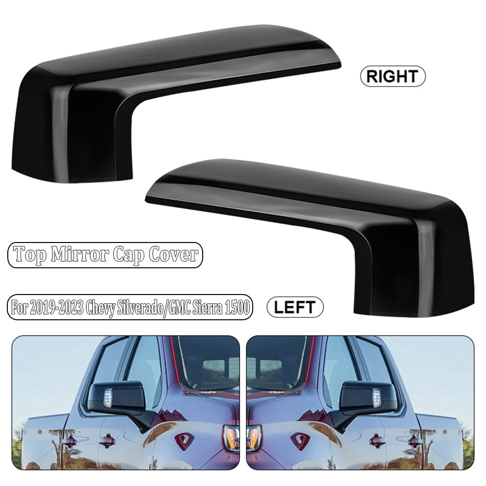 Two top half-door mirror caps for 2019-2023 for Chevrolet Silverado/ for GMC for Sierra 1500