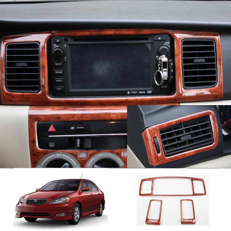 for Toyota for Corolla 03-2008 ABS Peach Wood Grain Console AC Air Outlet Frame Trim
