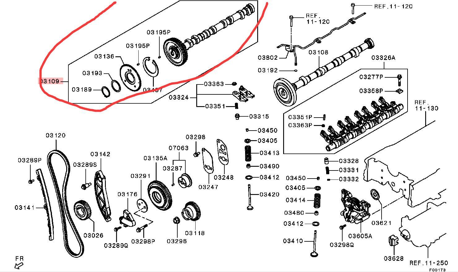 Exhaust Camshaft fits for Mitsubishi 4N15 PAJERO SPORT 2015- TRITON 2015- 1015B887