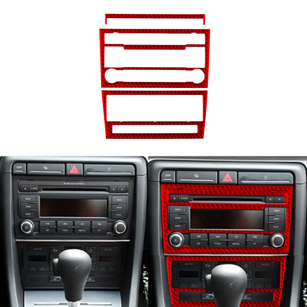 Red carbon fiber complete set interior trim for Audi A4 S4 B7 2005-2008