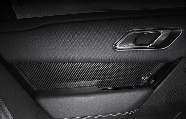 Fit for Range Rover Velar 2017-2021 Carbon Fiber Inner Door Panel Cover Trim 4pc