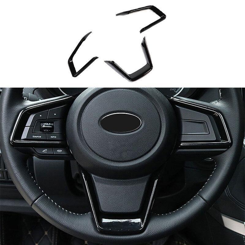 Bright Black Steering Wheel Switch Cover Trim Fit for Subaru Crosstrek 2019-2023
