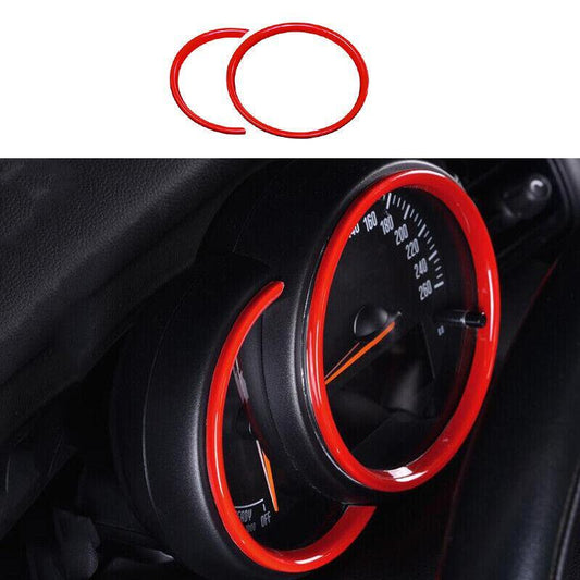 for Mini Cooper Clubman F54 Bright Red Instrument Panel Frame Cover Trim 2PCS