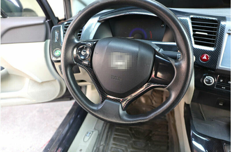 Steering Wheel Frame Cover Trim for Honda for Civic 9th 2012-2015 Carbon Fiber ABS