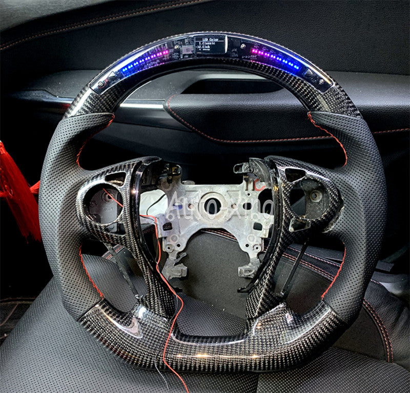 Trim+LED True Carbon Fiber Flat Sport Steering Wheel for Honda Accord 2013 (August 2013)
