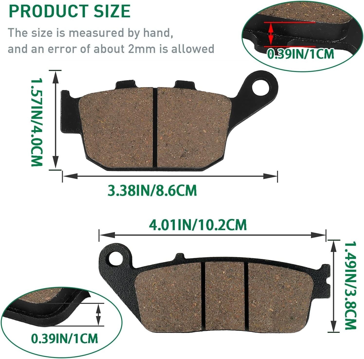 Brake Pads for Honda CBR250R 2011-2014 CB300F 2015 2016 BUELL BLAST 2000-2007