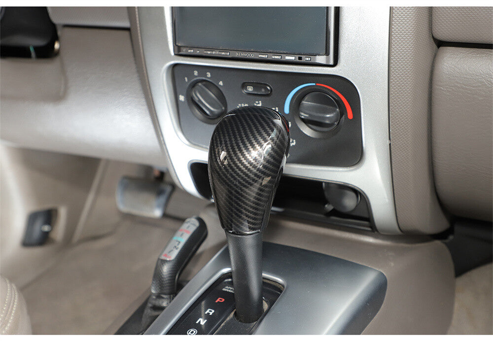 2¡ÁCarbon Fiber ABS Inner Gear Shift Knob Panel Cover for Jeep Liberty 1999-2006