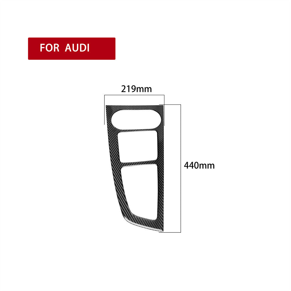Kit for Audi A4 A4L B9 2017-19 RHD Gear Shift Cup Holder Panel Trim Carbon Fiber