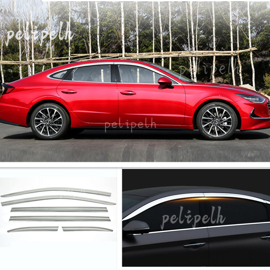 for Hyundai Sonata 2020-2023 Chrome Window Wind Visors Rain Guard Vent Deflector