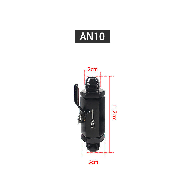 AN10 10AN Black Inline Fuel Shut Off Valve Cut Off Flow Control with Cable Lever