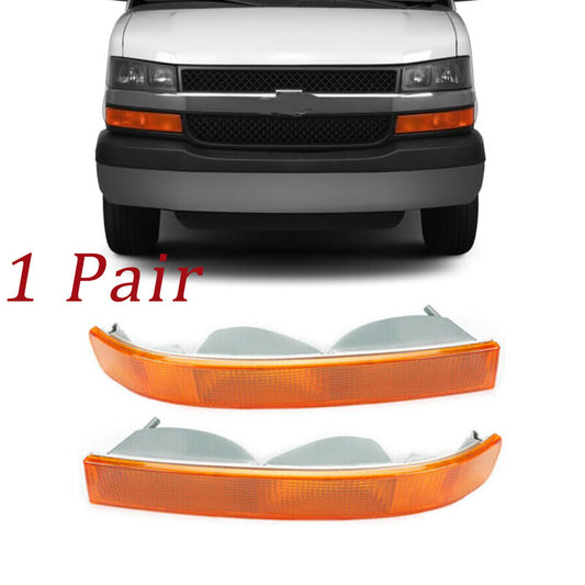 Front Turn Signal Lights No Bulb Yellow for Chevy for GMC Van 1500 2500 2003-19