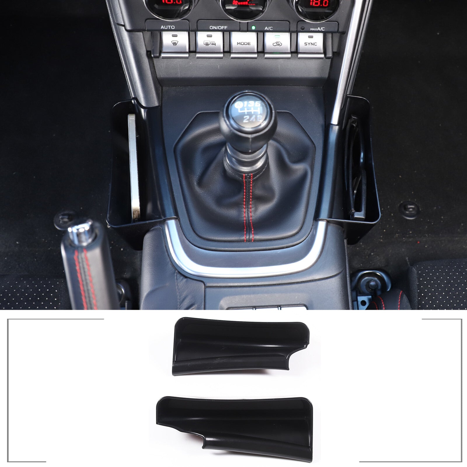 ABS, red center console side knee panel trim for Corvette C8 2020-2023
