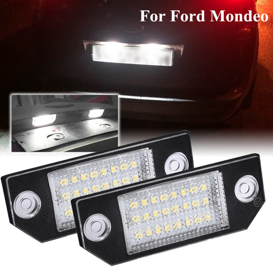 2x White No Error LED Number License Plate Light Lamp for Ford Mondeo Accessory