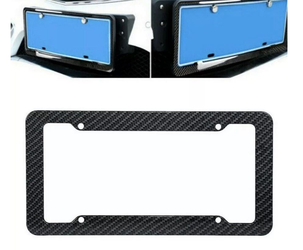 Car license plate frame cap boot trunk black carbon for Alfa Romeo