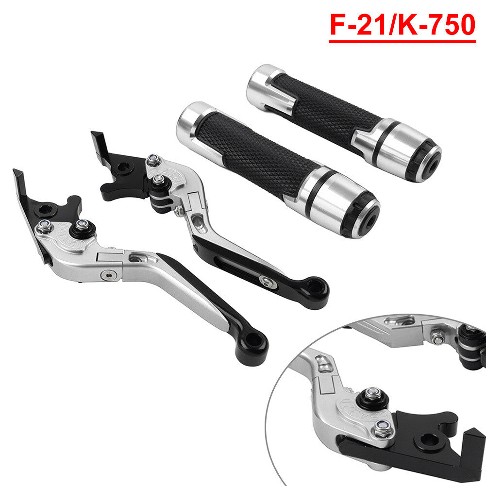 Set Folding Extendable Brake Clutch Lever Handlebar Grip for Kawasaki 650R