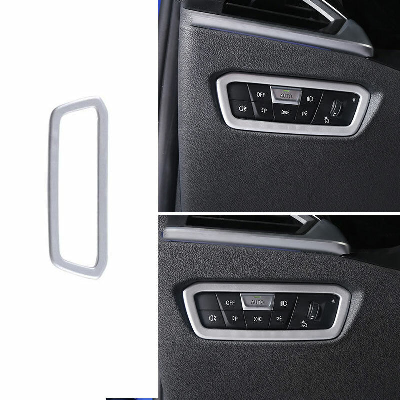 for BMW 3-Series G20 2019-2021 Silver ABS Headlight Lamp Switch Button Trim