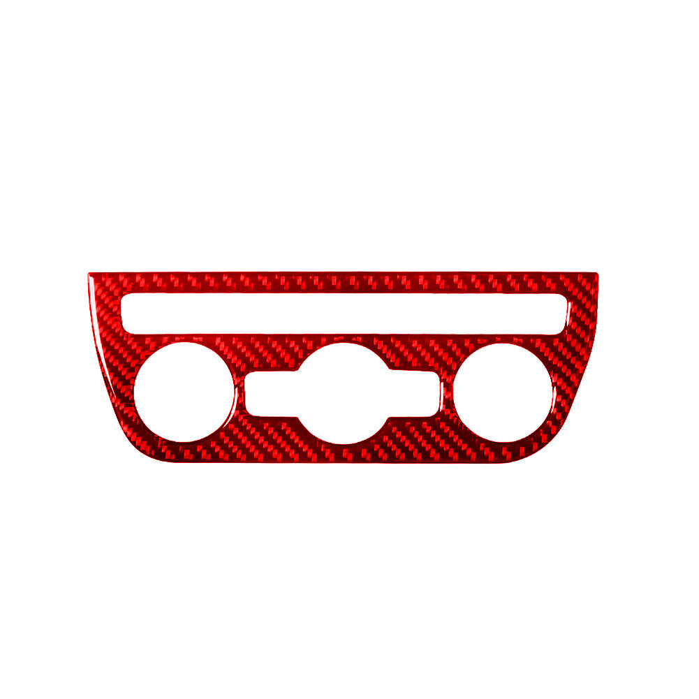 Red Carbon Fiber Climate A/C Control Cover Trim for Volkswagen for Tiguan 2013-2017