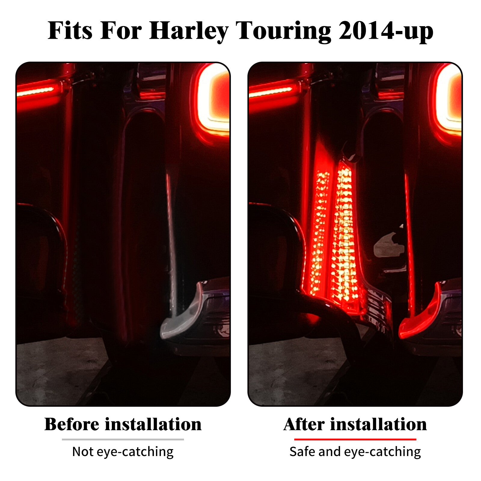 Fender Filler Panel Amber Turn Singal LED Light for Harley Road Street Glide 14+