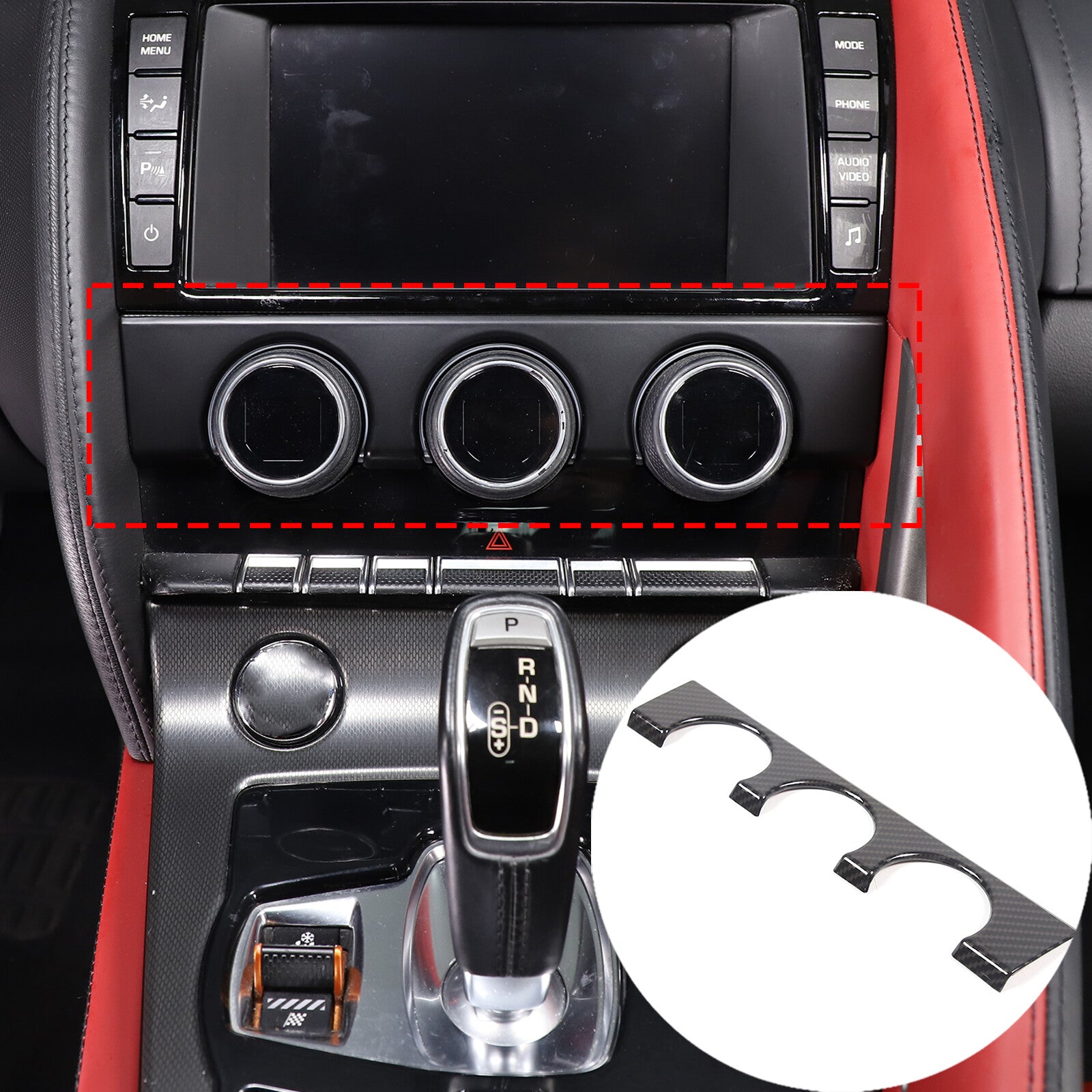 Black alloy center-controlled phone holder for Toyota FJ Cruiser 2007-2021 (USA)