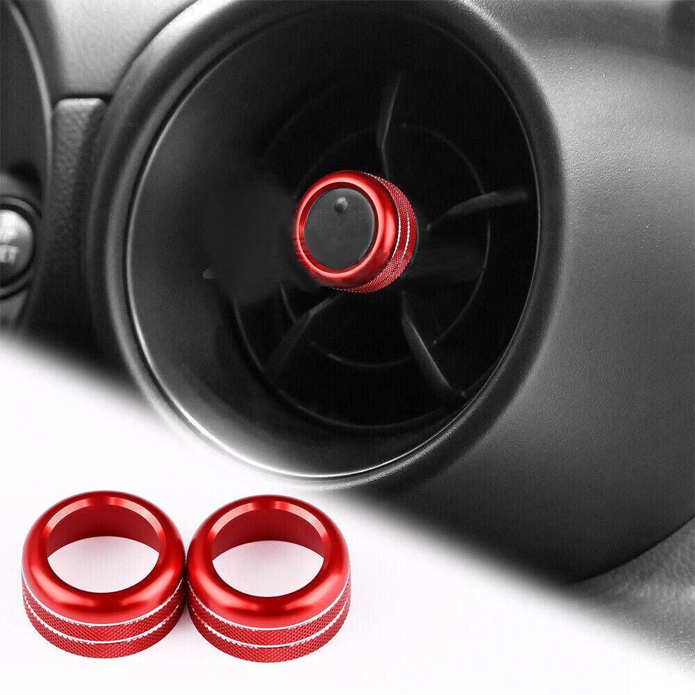 2PCS Red Air Outlet Side Defogger Ring Aluminum for Subaru BRZ GR86 21-23