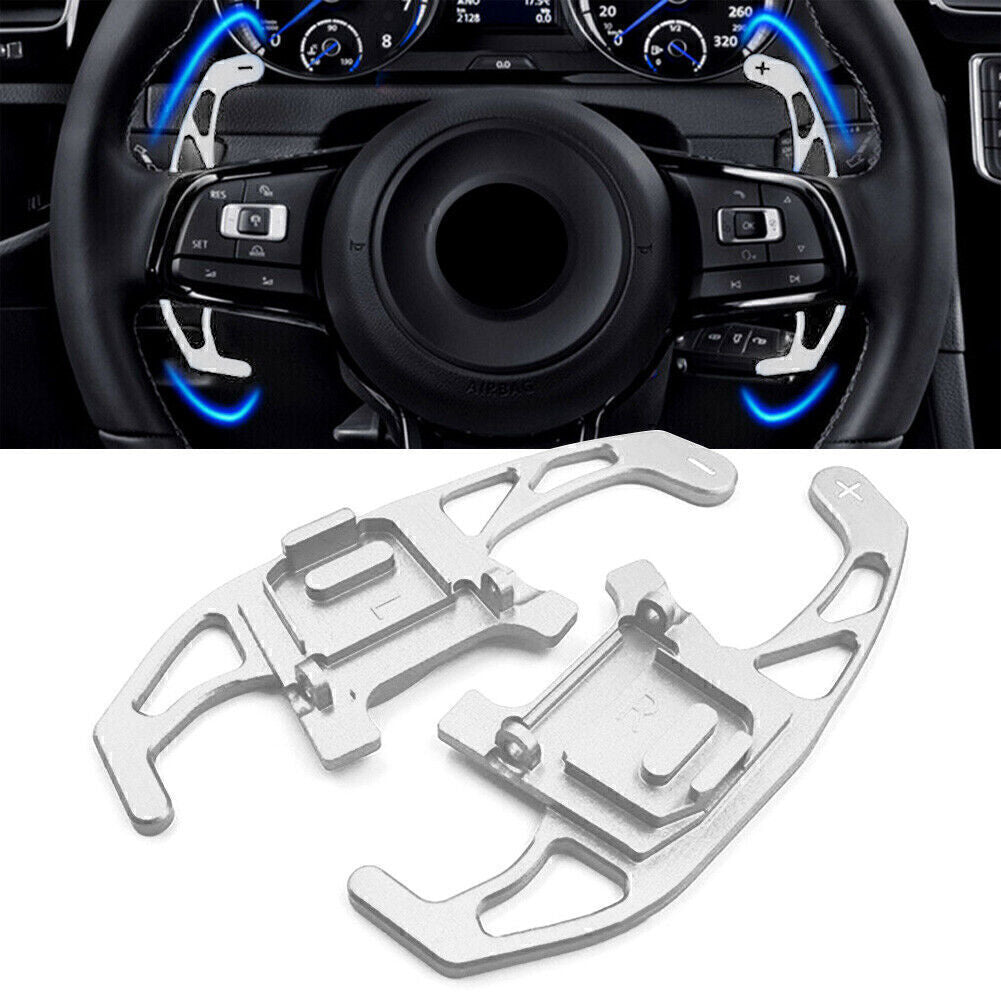 Steering Wheel Paddle Shifter Extension for VW for GOLF R GTD GTE 2013-18 Silver