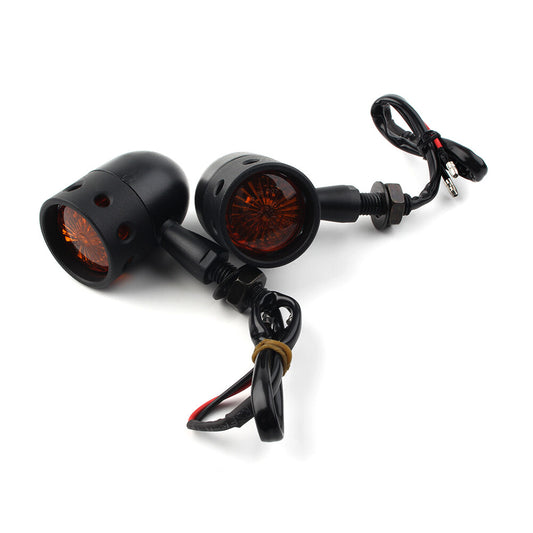 11 LED Retro Turn Signals Amber Indicator Lights Lamps Black Universal UK