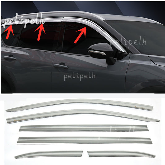 for Nissan Rogue 2021-2024 silver Window Wind Visors Rain Guard Vent Deflectors
