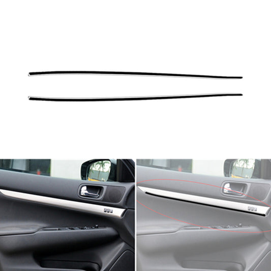 2x Piano Black Interior Front Door Strips Cover Trim for Infiniti G37 2010-2013