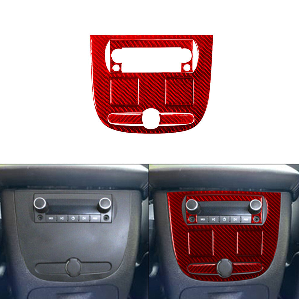 Red Carbon Fiber Rear Audio Console Trim For Silverado/tahoe/ for sierra 07-14 Type C