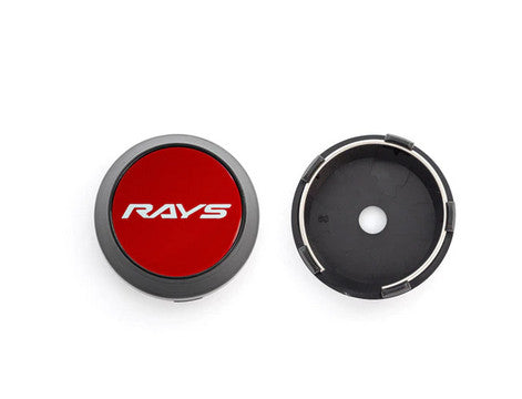 4-piece set of 60mm ray red and black wheel center caps, hub caps, and rims TE37 Tokyo Time Attack
