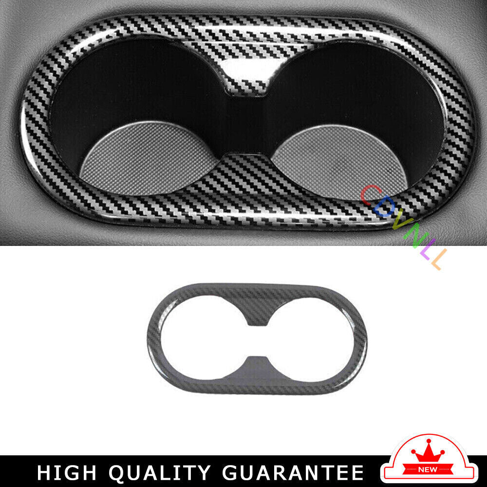 Inner Rear Water Cup Holder Panel Cover Trim Fit for Kia K5 2021-22 Carbon Fiber