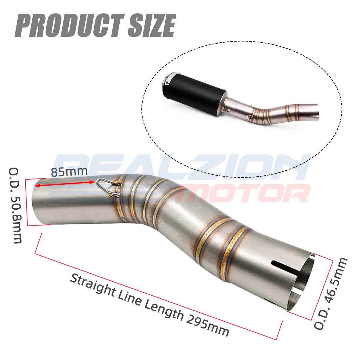Exhaust Middle Link Pipe Slip-on Muffler for Suzuki GSXR 1000 2003-2006 K3 K4 K5