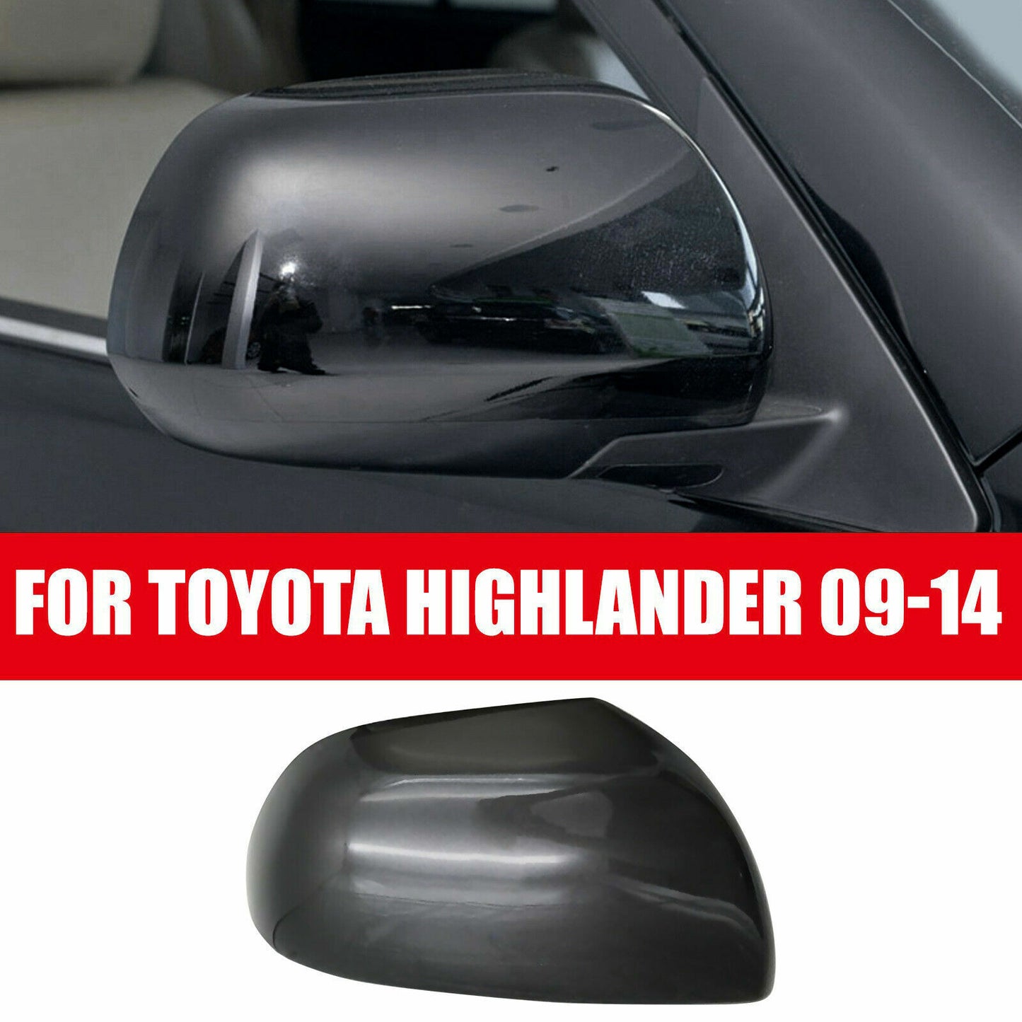 Fit for Toyota Highlander 2008-2013 Right Side Rearview Mirror Cover Cap Grey AT
