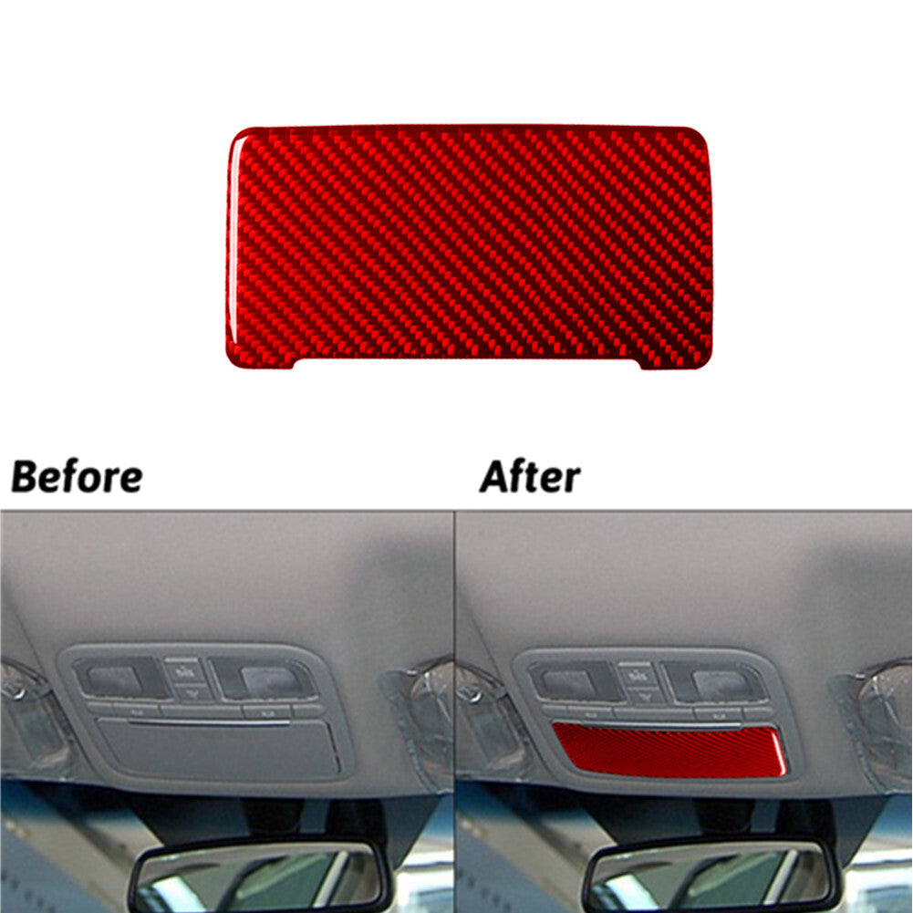 Red Carbon Fiber Inner Overhead Console Cover Trim for Hyundai Azera 2006-2011