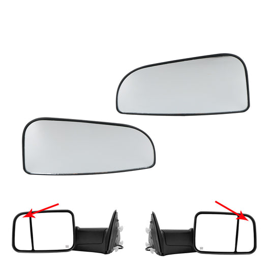A pair of towed lens observers with lower glass suitable for 2010-2020 for Dodge for Ram 1500 2500 3500 5500