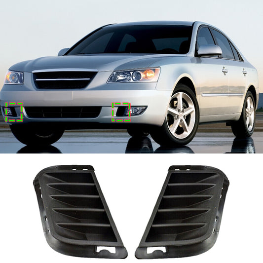 Left + Right for Hyundai Sonata 2006-2008: Fog Light Protective Cover Grille Frame (Pair)